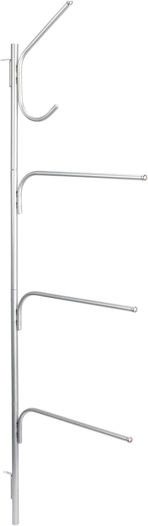 Household Essentials Hinge-It Clutterbuster Steel Valet Family Towel Bar, Silver