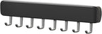Generic Kitchen Utensil Hanger Wall Mounted Hooks, No Drilling Removable and Adjustable Hooks Kitchen Rail with 8 Hooks for Hanging Cooking Utensils, Mugs, Spoons (8 Hooks), Black