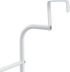 MyGift 4 Tier Over The Door Towel Rack, Bathroom Towel Holder Ladder, Space Saving Over Shower Door Drying Rack for Towels & Blankets, White Metal