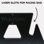 TRAPSKI Mobile Racing and XC Ski Rack Marine Grade HDPE Plastic | UV Protected | Premium Strap Included | 3 Year Warranty | Made in The USA | Veteran Owned Business (Black, Double)