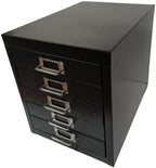 Office Storage Cabinet - File Cabinet Mini 5 Tier Metal File Organizer Document Organizer, for Home, Office, Desk (Black)