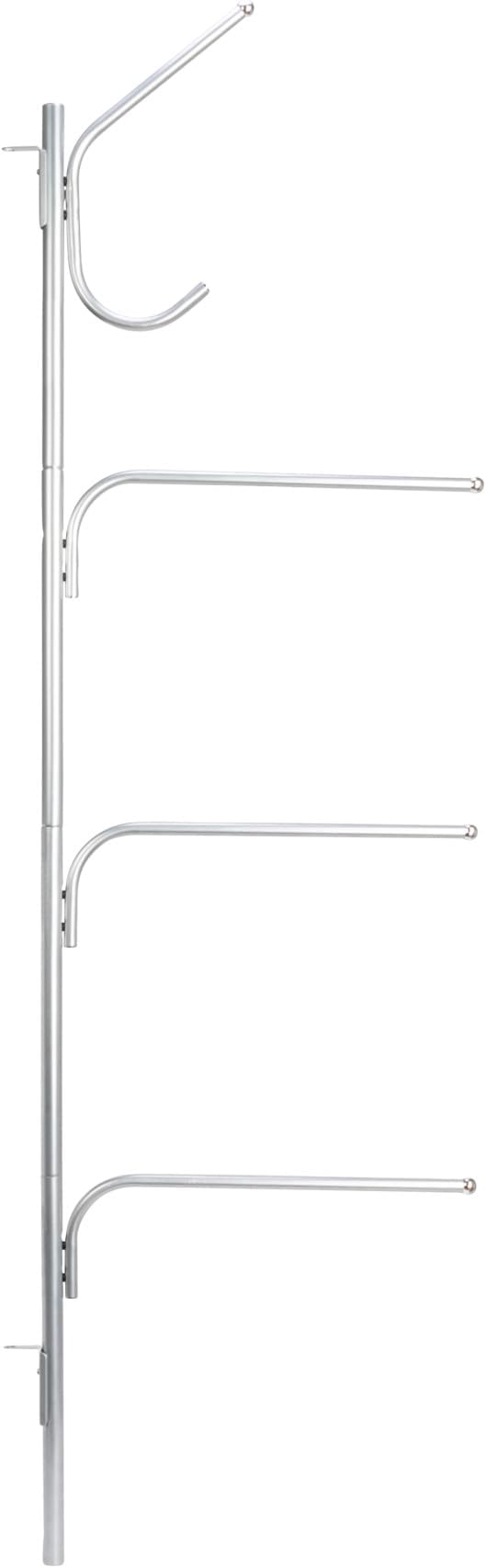 Household Essentials Hinge-It Clutterbuster Steel Valet Family Towel Bar, Silver