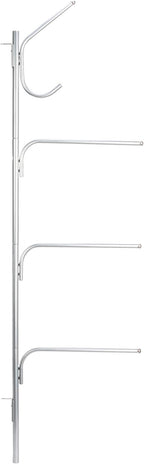 Household Essentials Hinge-It Clutterbuster Steel Valet Family Towel Bar, Silver