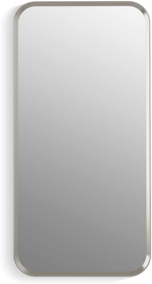 Kohler 35569-BGL Verdera® Framed Bathroom Medicine Cabinet with Mirror, Rectangle Design, Adjustable Shelves, Bathroom Storage, 15 in. W x 30 in. H, Brushed Nickel