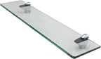 XVL Tempered Glass Shelf Bathroom 20 Inches Wall Mount Rectangular Shelves,Chrome GS3004BM-2