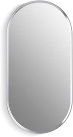 Kohler 35573-CPL Verdera® Framed Medicine Cabinet Mirror, Capsule Design, Mirrored Interior, Bathroom Cabinet, Adjustable Glass Shelves, Rustproof Aluminum, 15 in. W x 30 in. H, Polished Chrome