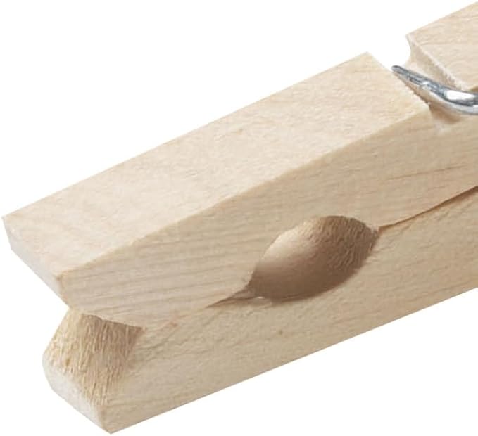 Household Essentials Classic Birchwood Clothespins, Bag of 50