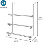 iDesign Over the Door Towel Rack, The York Collection, 1.5” x 7” x 22.8”, Brushed Nickel
