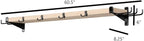 Snowboard and Ski Storage Rack for Garage - Unfinished Indoor Ski Storage Shelf with 10 Hooks - Made in The USA - Ski Rack Dimensions 8.25" D x 60.5" W x 6" H