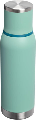 Stanley Adventure-To-Go Vacuum Bottle 25 oz | Wide Mouth with Leakproof Cup Lid | Keep Drinks Hot or Cold | Packable for Travel | Insulated Stainless Steel Thermal Bottle | BPA-Free | Spring Green