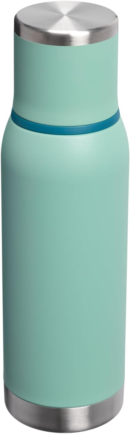 Stanley Adventure-To-Go Vacuum Bottle 25 oz | Wide Mouth with Leakproof Cup Lid | Keep Drinks Hot or Cold | Packable for Travel | Insulated Stainless Steel Thermal Bottle | BPA-Free | Spring Green