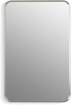 Kohler 35570-BNL Verdera® Framed Bathroom Medicine Cabinet with Mirror, Rectangular Design, Mirrored Interior, Adjustable Glass Shelves, Rustproof, 22 in. W x 34 in. H, Brushed Nickel