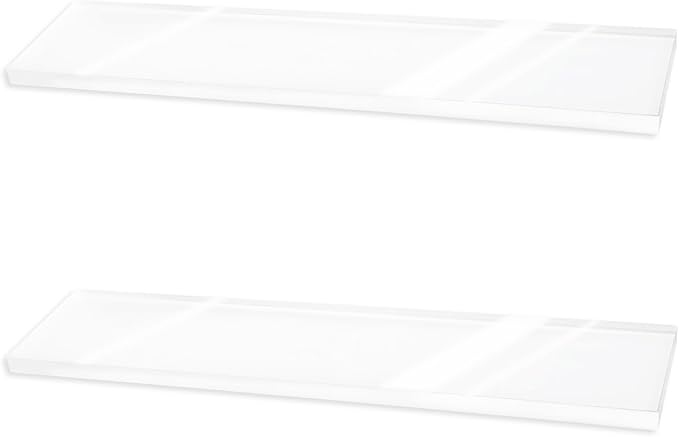 2pcs Clear Medicine Shelves, 13x3in/33x7.6cm Acrylic Wall Mount Medicine Cabinet Replacement Shelf Board for Bathroom Kitchen Living Room Organizer