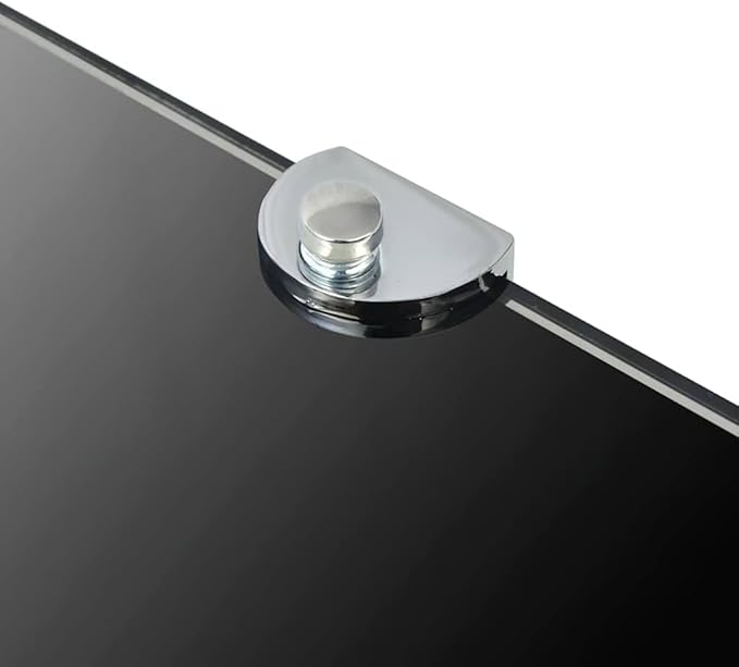 Corner Shelf Set of 2, 9.8 Inch Floating Wall Shelves, Black Tempered Glass Triangular Storage Display for Bathroom, Living Room, Kitchen, Office Decor