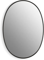 Kohler 35571-BLL Verdera® Bathroom Medicine Cabinet with Mirror, Oval Design, Mirrored Interior, Adjustable Glass Shelves, Rustproof Aluminum, 24 in. W x 34 in. H, Matte Black