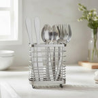 Kitchen Utensil Drying Rack, 18/8 Stainless Steel Chopsticks Spoon Fork Knife Basket Flatware Storage Drainer, Cutlery Holder for Kitchen Counter