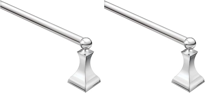 Moen DN8324CH Retreat Collection 24-Inch Bathroom Single Towel Bar, Chrome (Pack of 2)
