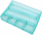 Annova Desk Top Organizer Tray for Office Organization - Metal Mesh - Storage Tray with Dividers for Pens, Desktop Accessories, Bathroom, Kitchen, Makeup and Office Supplies (Large, Turquoise)