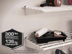 HyLoft 2-Pack Heavy Duty Steel Wall Garage Shelving, 36 in. x 18 in. Adjustable, Includes Hanging Rod, Max Shelf Load 200 Pounds, Item 777, White Powder Coated Finish