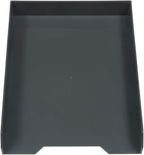 JAM PAPER Stackable Paper Trays - Grey - Desktop Document, Letter, & File Organizer Tray - 2/Pack