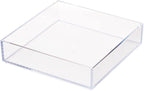 iDesign Decorative Countertop Vanity Tray Organizer for Bathroom, Bedroom, Closet, Entryway, The Clarity Collection – 8" x 8" x 2", Clear