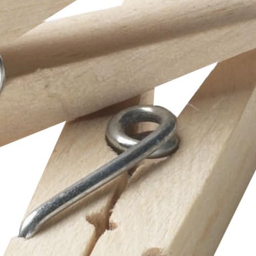 Household Essentials Classic Birchwood Clothespins, Bag of 50 (Pack of 12)
