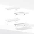 Furinno Tanna Floating Shelves for Wall Set of 4, 22-Inch Bathroom Wall Shelf, Wall Mounted Shelf, for Bathroom Organizers and Storage, Living Room, White Texture