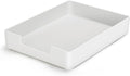 Letter-Size Tray Desk Letter Tray Paper Tray, Sturdy Heavy-Duty Plastic Printer Paper Tray, Single-Tier Stackable File Storage Organizer for Office Home (White)