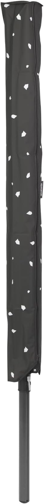 Brabantia Lift-O-Matic Outdoor 4 Arm Clothesline (164 ft/Ø 1.8") Height Adjustable, Folding Clothes Drying Rack + Ground Spike, Cover + Bag of Clothespins (Anthracite)