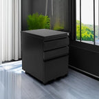 Mount-It! 3 Drawer File Cabinet with Lock and Wheels, Heavy-Duty Steel Rolling Drawer Cabinet, Fully Assembled Under Desk Filing Cabinet for Home Office Storage, 15.3" W x 19.75" D x 24.5" H, Black