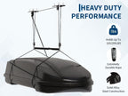 Cargo Box Garage Pulley System, Heavy Duty Ceiling Hoist for Rooftop Cargo Boxes, 200 Lb Capacity, Fits 10–14 ft Garage Ceilings, Includes Adjustable Straps & 20 m Ropes, Space‑Saving Ceiling Mounted