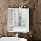 ChooChoo Bathroom Wall Mirror Cabinet, Medicine Cabinet with Single Door and Adjustable Shelf, Over The Toilet Space Saver Storage Cabinet, White