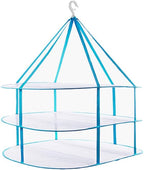Fashion & Lifestyle Large Size Sweater Hanging Dryer, 3 Tier Folding Drying Rack, Lay Flat to Dry Mesh Clothes Hanger for Delicates and Swimsuit