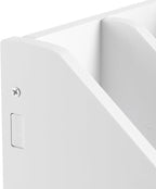Desk Organizer for Office, 4 Tier Desktop Storage Cabinet File Holder with 2 Side Storage Cabinets, Storage Organizer Filing Case for Office Bedroom Home, L15.35*D12.2*H11.8in (White)