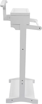 Valet Stand for Man and Women, Wood Suit Rack Suit Valet Stand with Top Tray, Storage Drawer, Bottom Shoe Rack, Freestanding Clothes Rack for Living Room, Entryway, Bedroom, Office, Black (White)
