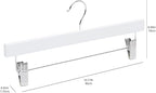 Amazon Basics Durable Wooden Pants and Skirt Hangers with Clips, Closet Organizer, White, 10-Pack