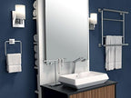 Gatco 1444SN, Modern Rectangle Base Freestanding Countertop Towel Holder, Satin Nickel / 10.50"W x 11.13"H T-Shape Style Countertop Hand Towel Holder for Bathroom, Kitchen/ Fingertip Towel Rack
