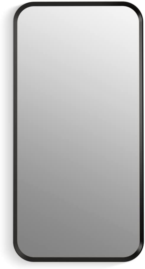 Kohler 35569-BLL Verdera® Framed Bathroom Medicine Cabinet with Mirror, Rectangle Design, Adjustable Shelves, Bathroom Storage, 15 in. W x 30 in. H, Matte Black