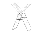 Brabantia HangOn Clothes Drying Rack | 67ft (20m) | Metallic Gray | Large Indoor Clothes Airer Laundry Stand with 2 Fold-Out Wings & Hanger Hooks, Folds Flat | Fits 2 Full Loads