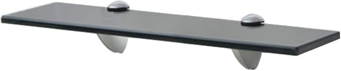 Floating Shelf Set of 2, 15.7-inch Matte Black Tempered Glass Wall Shelves, Modern Minimalist Display Shelves for Living Room, Bedroom, Bathroom, Heavy Duty 22 lbs Capacity