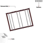 Wine Glass Rack - Under Cabinet Stemware Wine Glass Holder Glasses Storage Hanger Metal Organizer for Bar Kitchen Brown