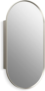 Kohler 35574-BNL Verdera® Framed Bathroom Medicine Cabinet with Mirror, Capsule Design, Mirrored Interior, Adjustable Glass Shelves, Rustproof Aluminum, 20 in. W x 40 in. H, Brushed Nickel