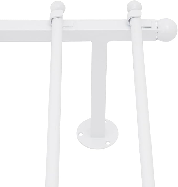 Heavy Duty Iron Ribbon Organizer Rack Wall Mounted, 12-Rod Modern Metal Craft Organizer for Ribbons, Wrapping Paper, Vinyl Rolls, Space Saving Storage Rack for Florist, Home (White)