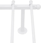 Heavy Duty Iron Ribbon Organizer Rack Wall Mounted, 12-Rod Modern Metal Craft Organizer for Ribbons, Wrapping Paper, Vinyl Rolls, Space Saving Storage Rack for Florist, Home (White)