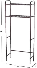 Home Basics 2 Tier Over The Toilet Bathroom Space Saver, Metal Bathroom Shelf Storage Unit, Anti-rust (Bronze)