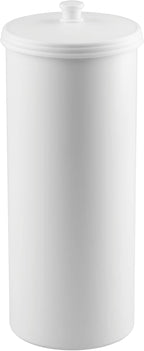 iDesign Freestanding Bathroom Toilet Paper Storage Holder with Lid for 3 Extra Rolls, White