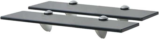 Floating Shelves 2 Pack, Tempered Glass Wall Shelf Set 15.7x3.9 Inch, Modern Invisible Brackets for Bathroom Living Room Bedroom Decor, 22lb Load Capacity, Easy Mounting Hardware Included