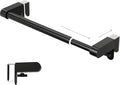 VEHHE Kitchen Towel Holder, Hand Screwed Telescopic Kitchen Towel Rack No Tools Required, Adjustable Length and Width Over The Cabinet Door Towel Rack with EVA Foam Pad (Black)