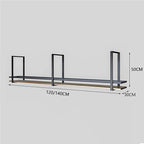Ceiling Hanging Plant Stand Metal Wine Rack - Floating Shelves， Wooden Hanging Wine Glass Holder, Ceiling Mounted Storage Rack, Industrial Ceiling Mount Shelves 2 Layer (Size : 120X30X50CM)