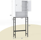 Giantex Over The Toilet Storage Cabinet, Bathroom Space Saver W/Toilet Paper Holder & Hook, Adjustable Shelf & Bottom Bar, Open Storage Cube, Over Toilet Bathroom Organizer for Laundry, Restroom